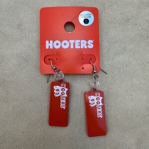 Hooters Vibrant Red Logo Earrings